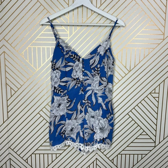 Lovers + Friends Sapphire Romper Riviera Floral Print‎ Blue Size XS - Picture 2 of 12